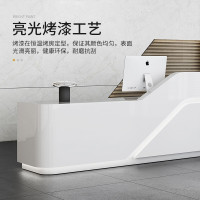绵冠MIANGUAN烤漆前台接待台公司迎宾办公桌高低吧台简约现代美容院收银台