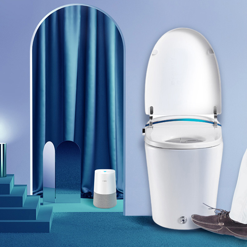 海尔(Haier)即热式智能马桶全自动一体式电动恒温冲水 脚踢翻盖冲刷 停电冲水坐便器洁身器H1-4026U1高清大图