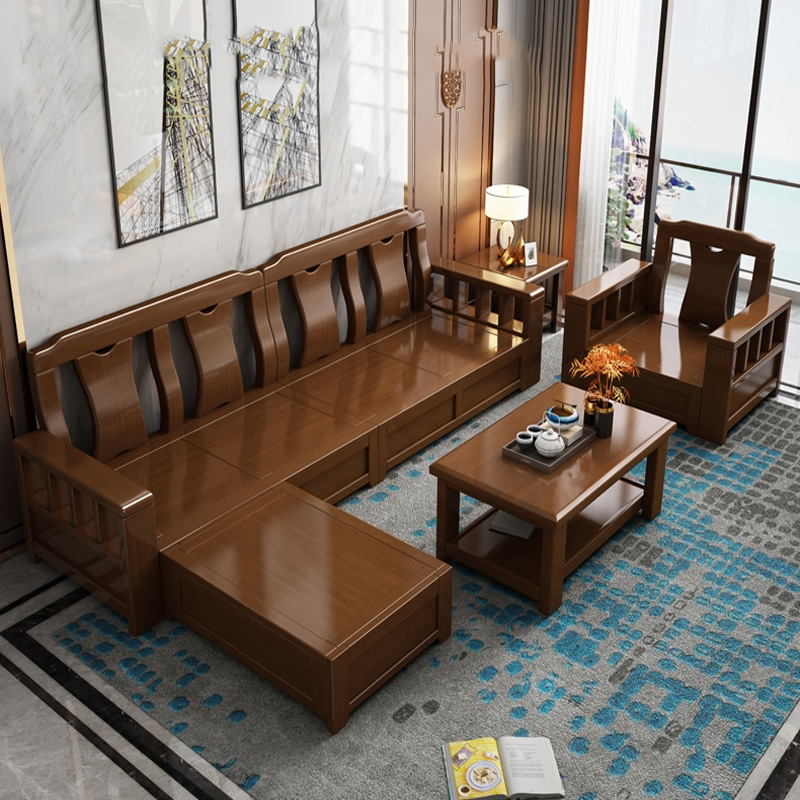 符象沙发sj715 实木沙发组合现代新中式客厅木质符象冬夏两用小户型转