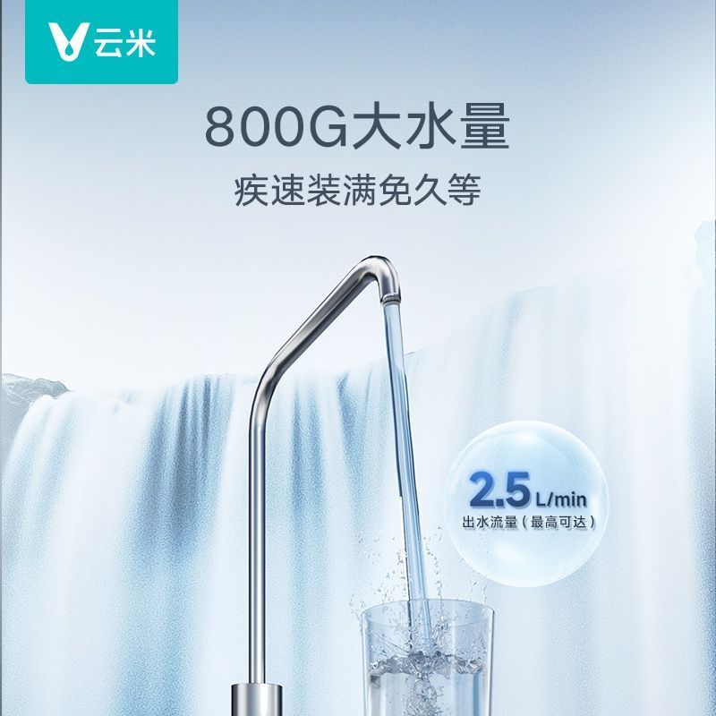 云米蓝泽800G升级净水器纯水机6年长效RO升级大通量家用净水器高清大图
