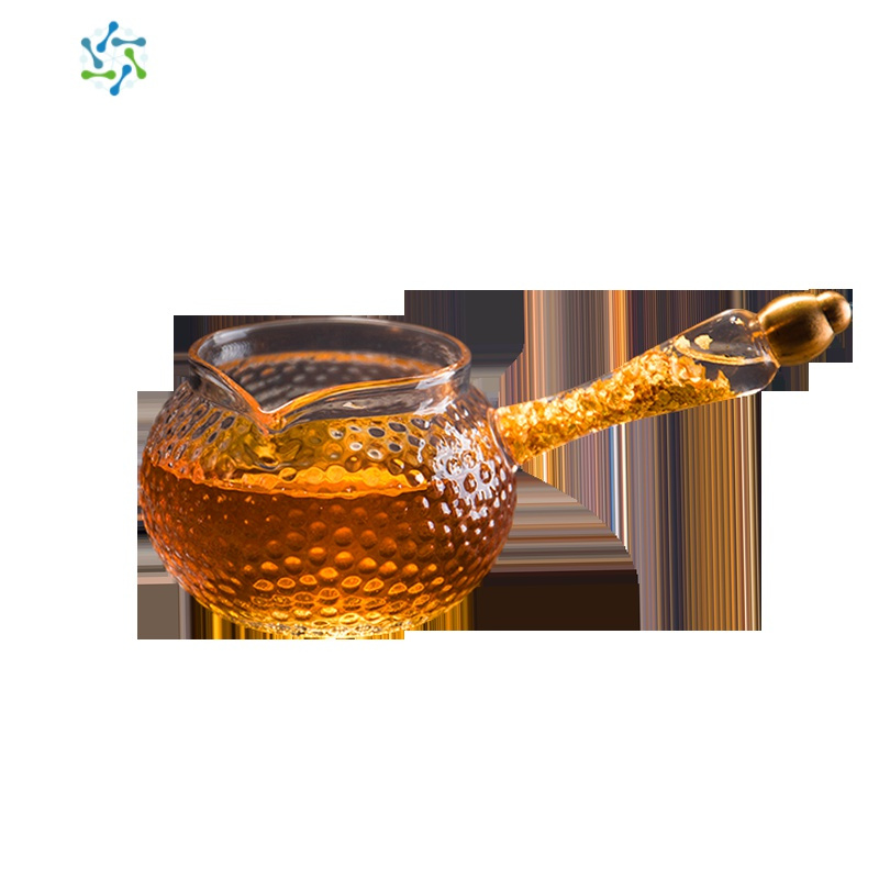 玻璃公道杯大号茶漏分茶器套装日式金箔锤纹防烫玻璃功夫茶具配件 三维工匠 水晶如意羊绿+锤纹流金公杯