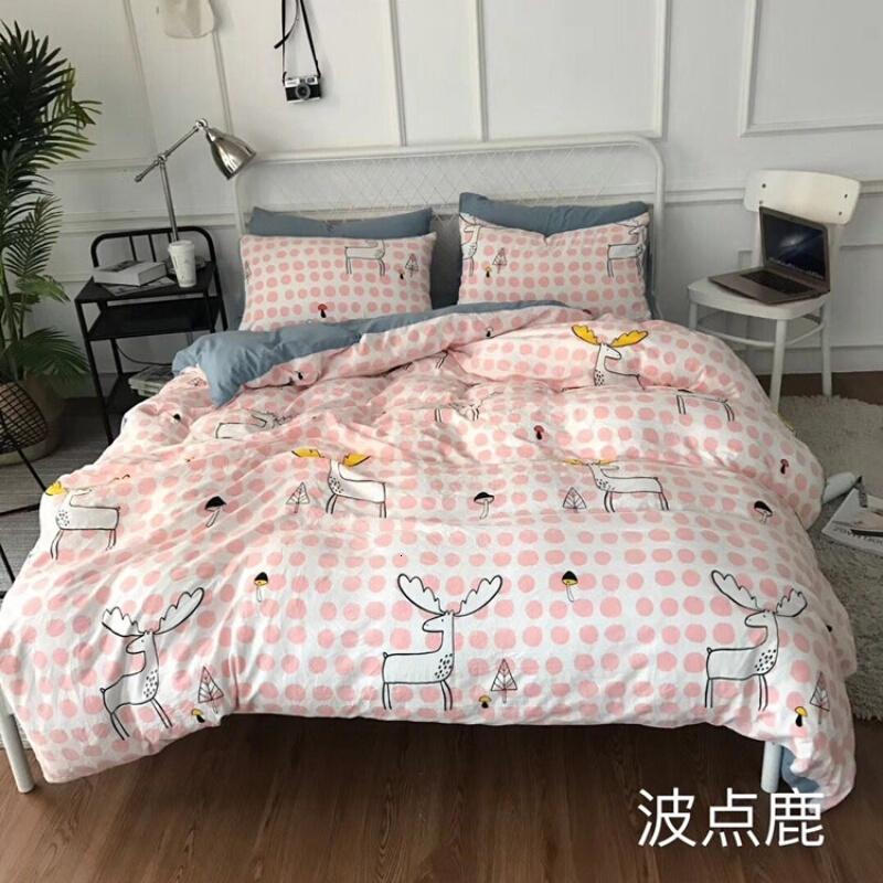2018新款莫代尔水洗棉四件套床单床笠款