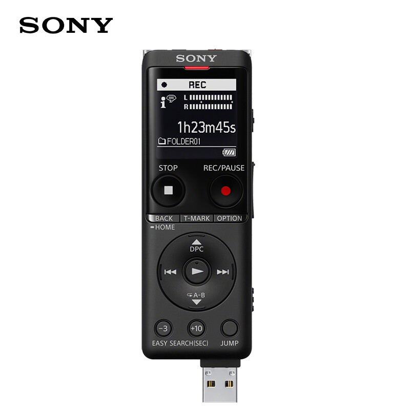 索尼(SONY)录音笔ICD-UX575F 16GB黑色 智能降噪升级款 专业线性录音棒 商务学习采访支持内录高清大图