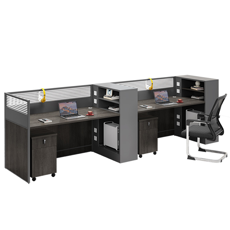 芙瑞塔职员桌 并排双人位+椅柜套高清大图