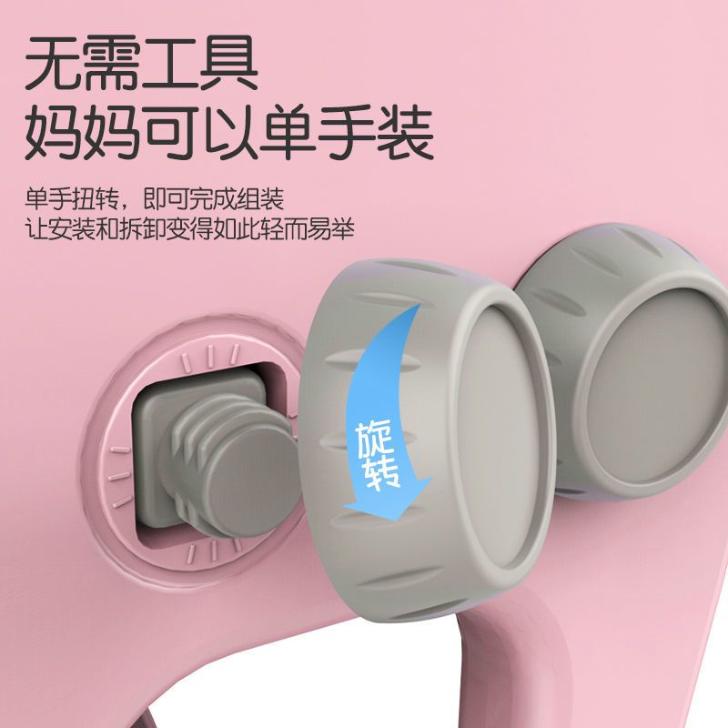 滑滑梯秋千组合滑梯儿童室内小型宝宝家用乐园游乐场玩具|[豪华款]4合1+大球池套装樱花粉