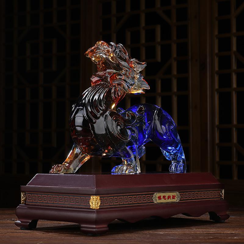 美帮汇琉璃玉貔貅摆件客厅家居酒柜房间装饰品貔恘高清大图