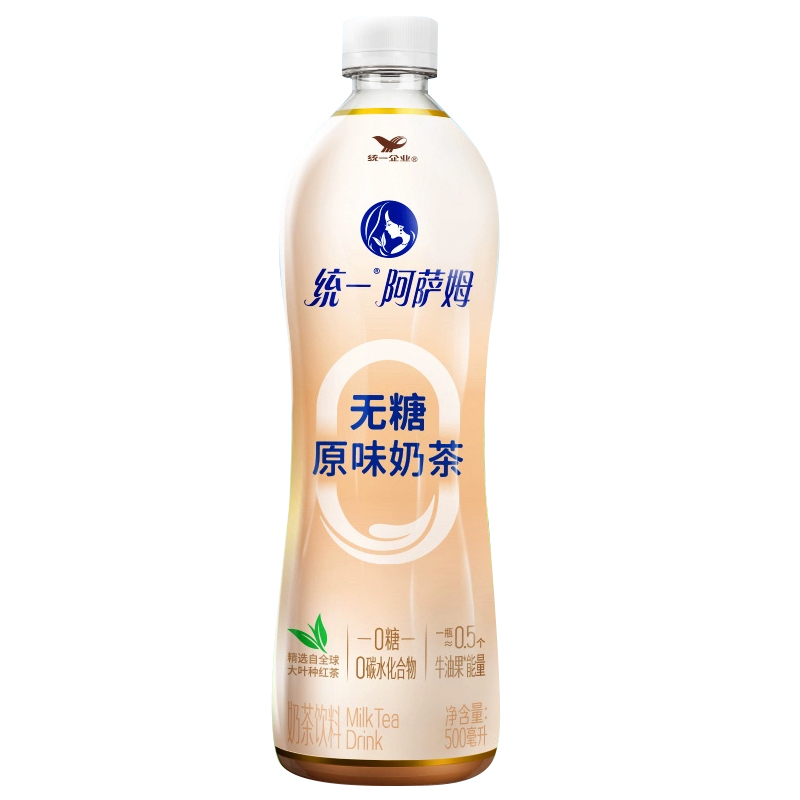 统一 阿萨姆无糖奶茶 奶茶饮料 500ml*2瓶 下午茶 休闲饮品 饮料高清大图
