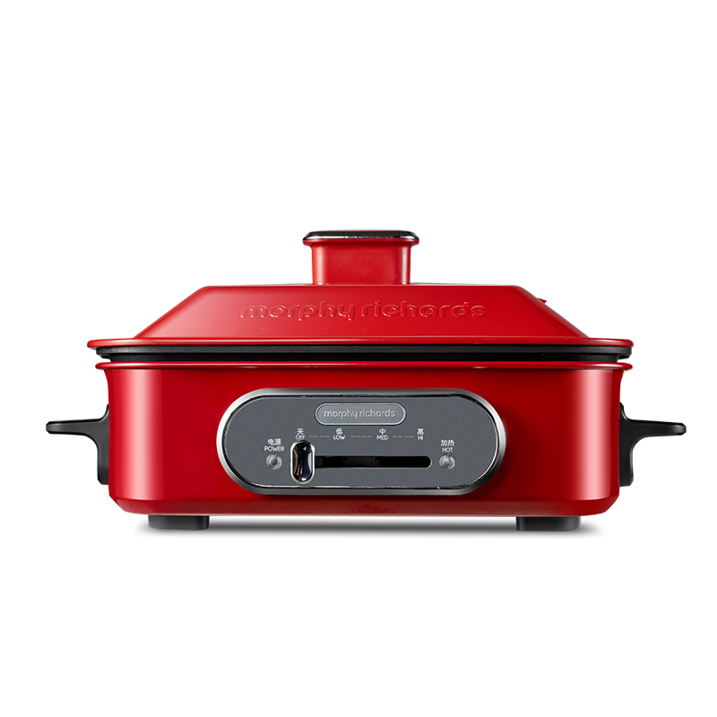 摩飞电器(MORPHY RICHARDS) 多功能锅料理锅 电烧烤锅电火锅蒸锅家用电烤锅MR9088 红色标配高清大图