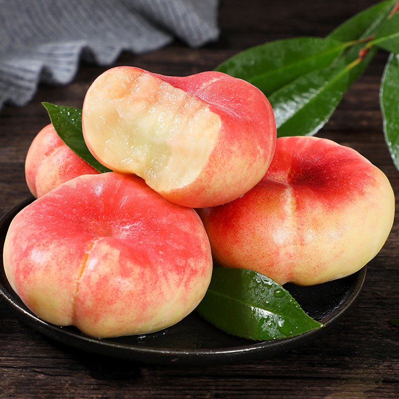 当季整箱脆甜扁桃子水蜜山桃孕妇视频介绍_[西沛生鲜]山东纽扣毛蟠桃