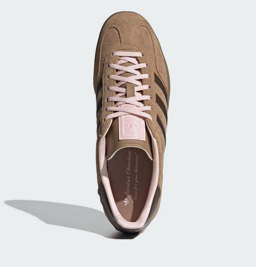 阿迪达斯adidas 三叶草男女休闲鞋纸板黄-棕-浅粉高清大图