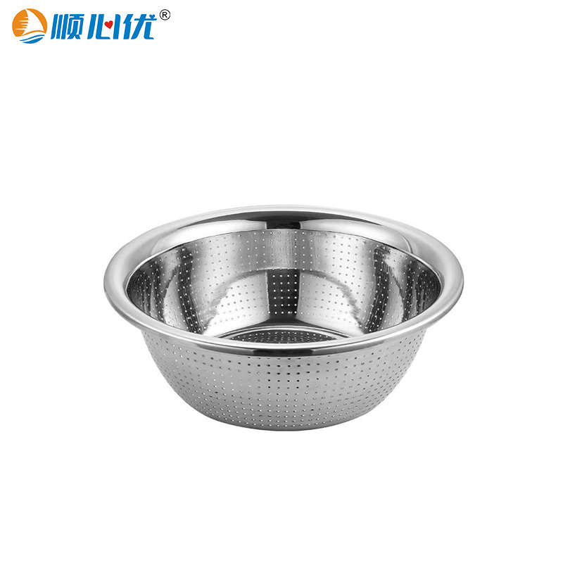 顺心优 加厚不锈钢多用漏盆 洗菜盆 20cm/个 20cm