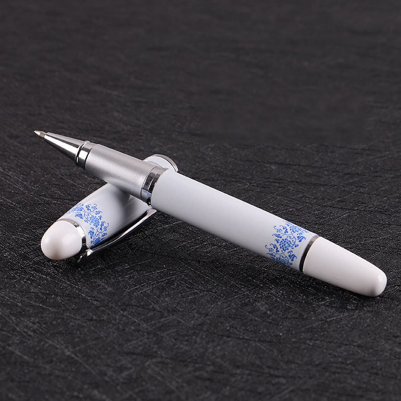 SCP SCP0134 实用青花瓷签字笔 0.5mm 办公用笔宝珠笔签字笔 10支/盒(盒)