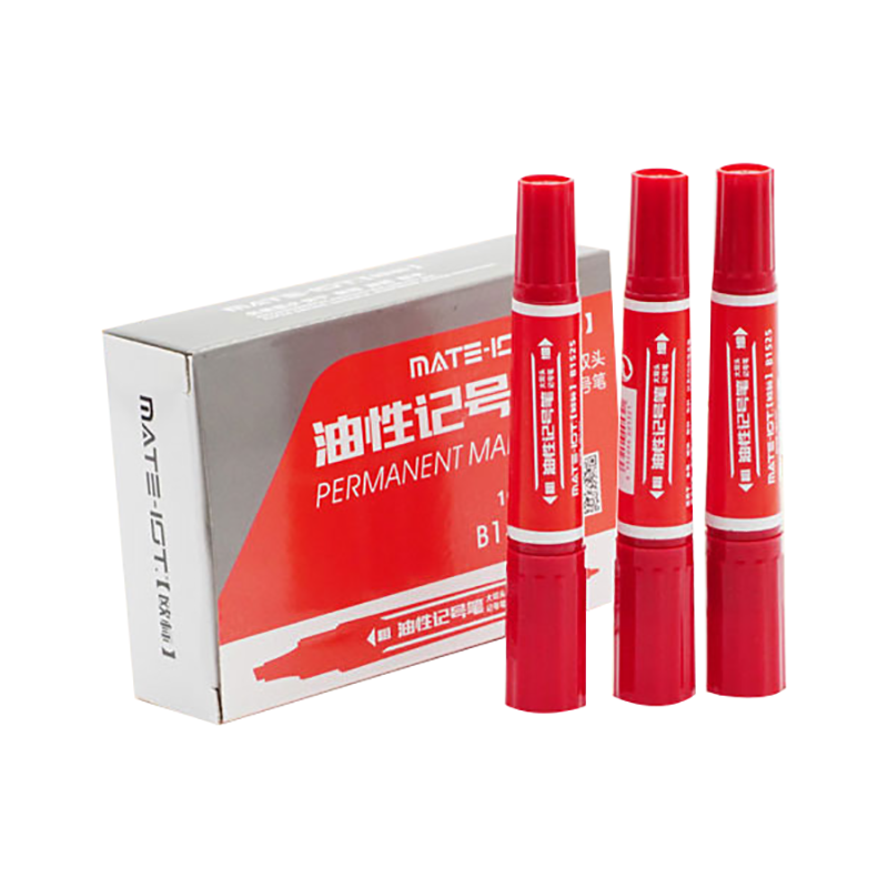 欧标(MATE-IOT) B1525大双头笔1.5/2.0mm 马克笔加粗创意记号笔 红色黑色油勾线标记笔