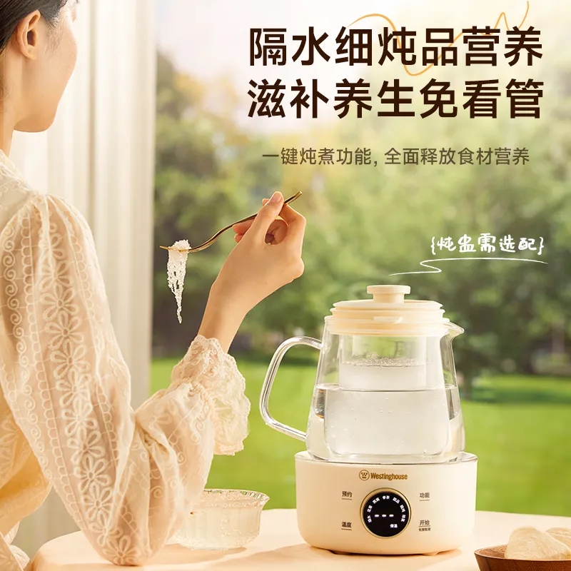 西屋全玻璃养生壶1.2L办公室小型家用多功能恒温煮茶壶花茶煮茶器H12高清大图