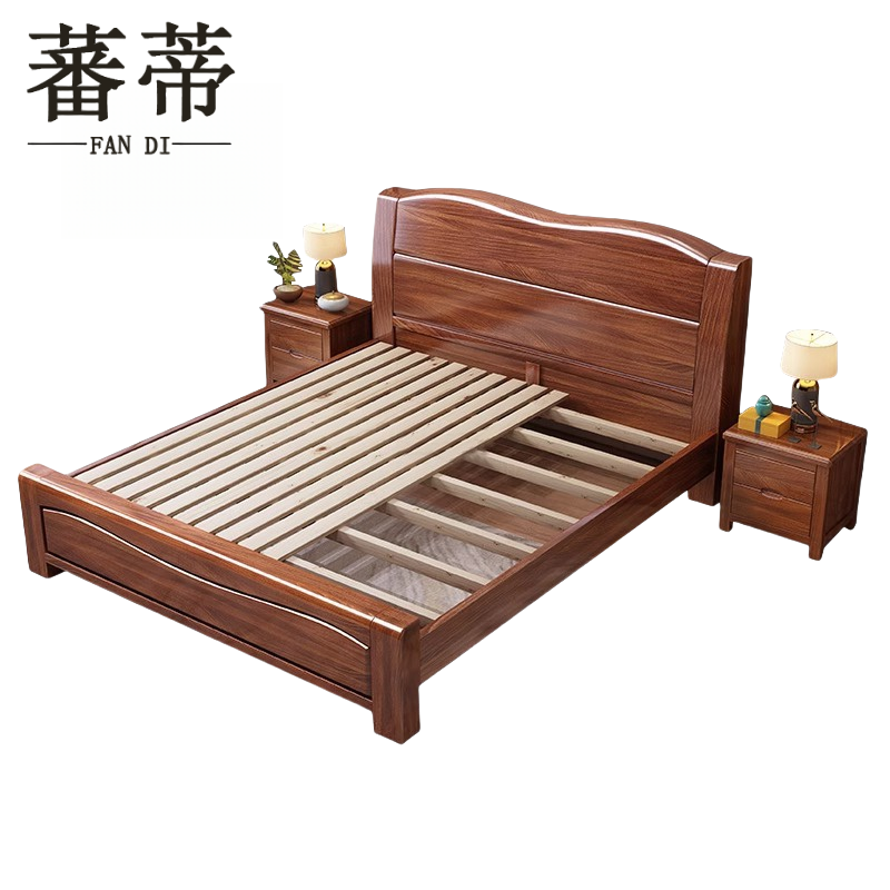蕃蒂实木床150*190cm张高清大图