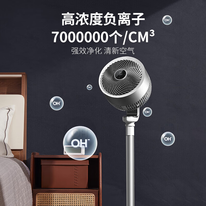 艾美特(AIRMATE)空气循环扇家用电风扇立式落地扇遥控负离子净化直流变频轻音节能省电 FA23-RD97 遥控款高清大图