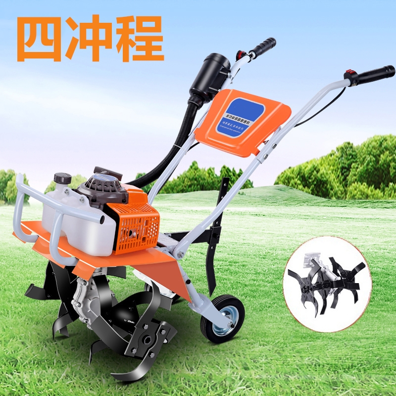 微耕机犁田翻土旋耕机开荒汽油多功能农用小型耕田锄草开沟松土机 四
