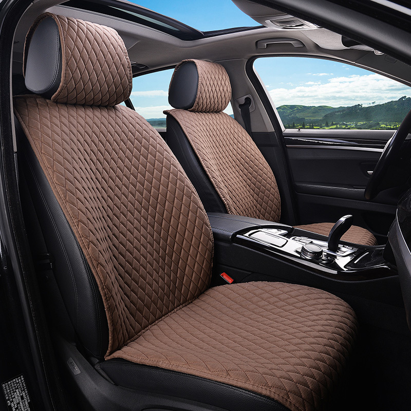 车垫宝马迈腾丰田专用座套网红女神夏季凉垫卡其色标准版全车5座平