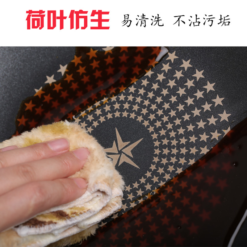 正品少油烟铁锅32cm平底炒锅炒勺炒菜锅电磁炉锅具 32cm单把手加厚锅体+钢化玻璃盖