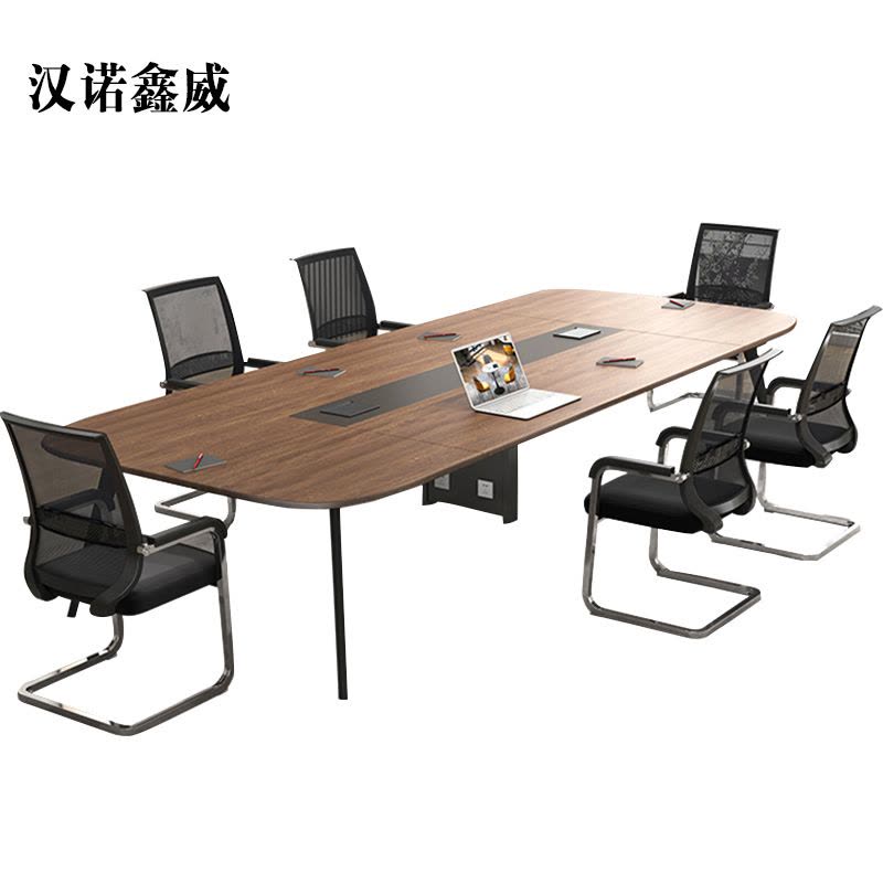 汉诺鑫威会议桌工作桌培训桌小型洽谈桌椅组合长2.4米桌+8把椅[工厂现做 7天内发货]图片