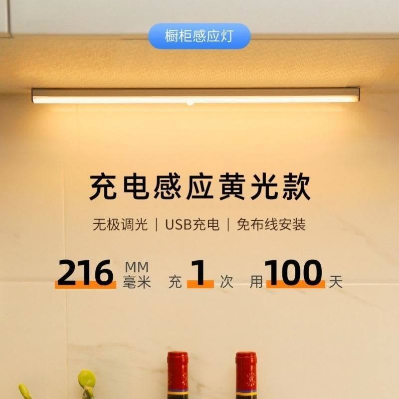 智能人体感应灯橱柜灯衣柜灯廊道灯LED寝室家用宿舍节能小夜灯 暖光2支 15公分图片