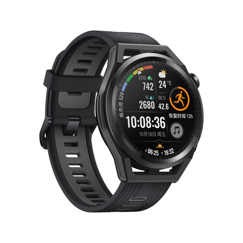 华为/HUAWEI WATCH GT Runner 星夜跑者 黑色硅胶表带 智能手表 专业跑表 运动手表 两周长续航 蓝牙通话 血氧检测 AI专业跑步教练 高精度动态心率