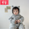 可莉允ins丹麦秋冬婴儿连体棉衣男女宝宝外出加厚保暖棉服新生儿厚爬服
