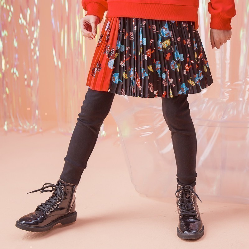 [2件2折价:19]moomoo童装女童裙裤新年贺岁款休闲时髦女中童裙裤