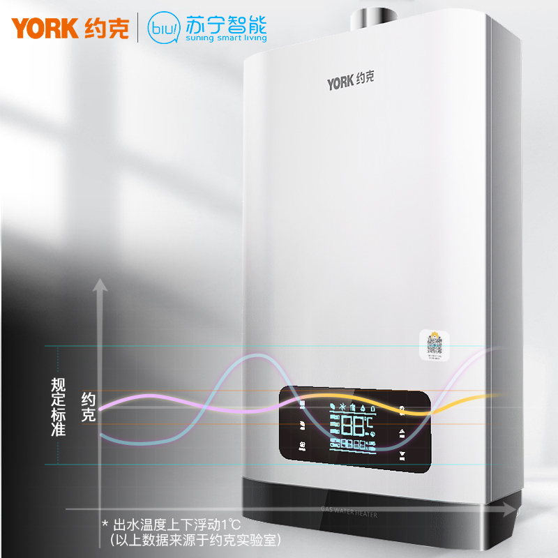 约克(YORK)13L 燃气热水器JSQ25-13 YK-DS5 天然气智能恒温防冻零冷水家用高清大图