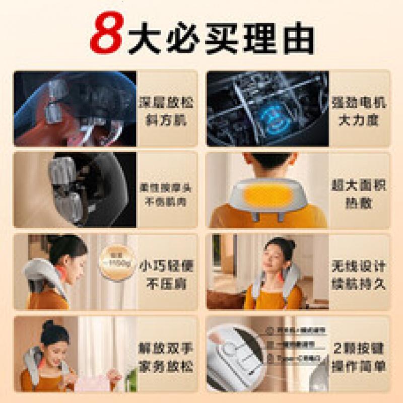 SKG颈椎按摩器H5[礼盒款]肩颈腰部颈部热敷披肩按摩仪揉捏斜方肌男女朋友 按摩披肩H5舒享款高清大图