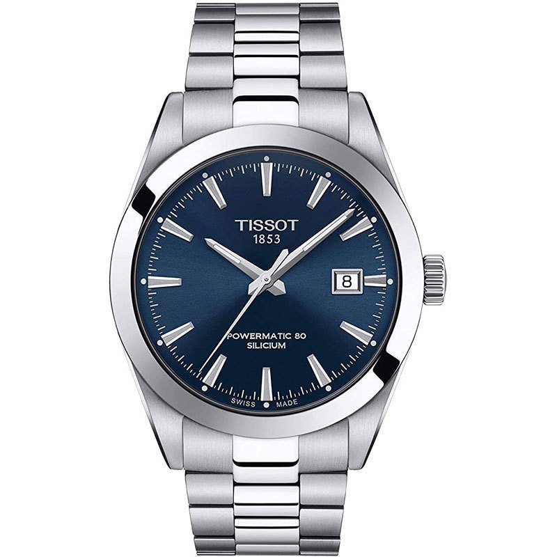 天梭(tissot)瑞士手表1853 风度系列男士手表送男友 钢带自动机械表