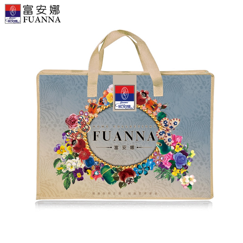 富安娜(FUANNA)家纺 婚庆床品双人床套件大提花四件套 秋日诗语