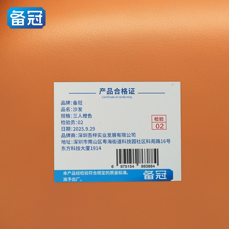 备冠 沙发 三人橙色 张高清大图