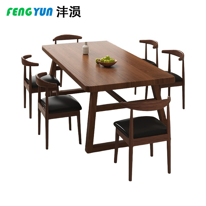 沣涢 餐桌椅组合 一桌六椅140cm 套