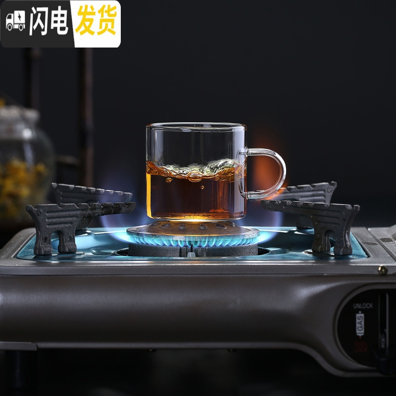 三维工匠高硼硅加厚耐热透明玻璃小茶杯带把杯杯杯茶碗