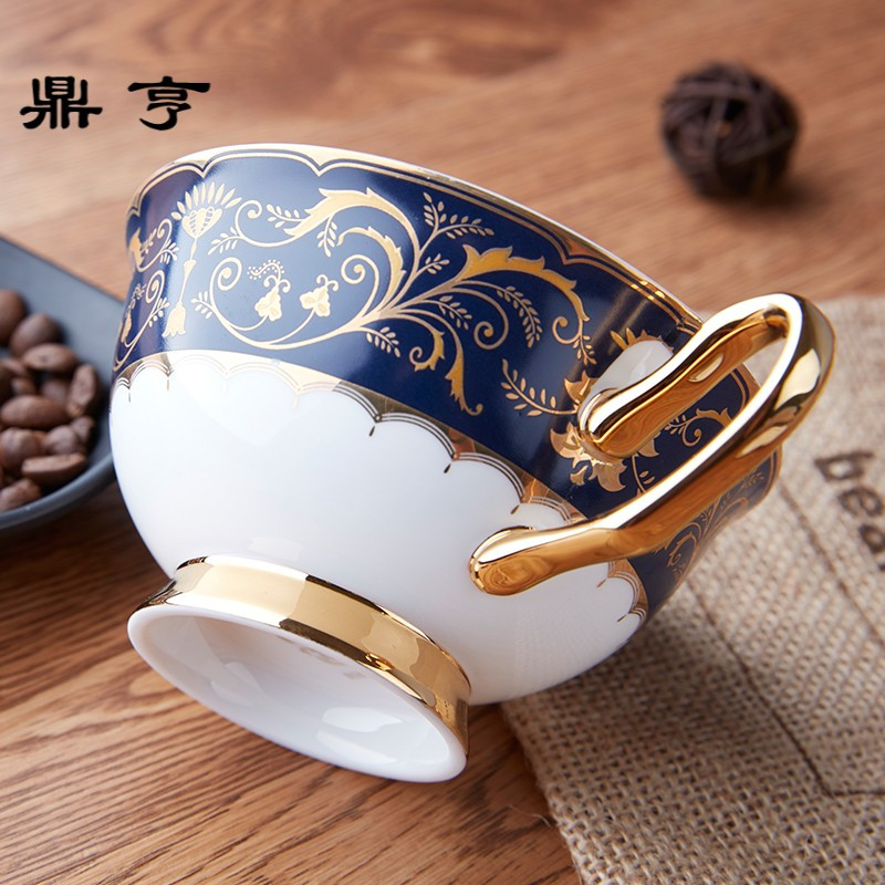 鼎亨英式咖啡杯碟套装红茶杯花茶杯简约家用骨瓷欧式小优雅宫