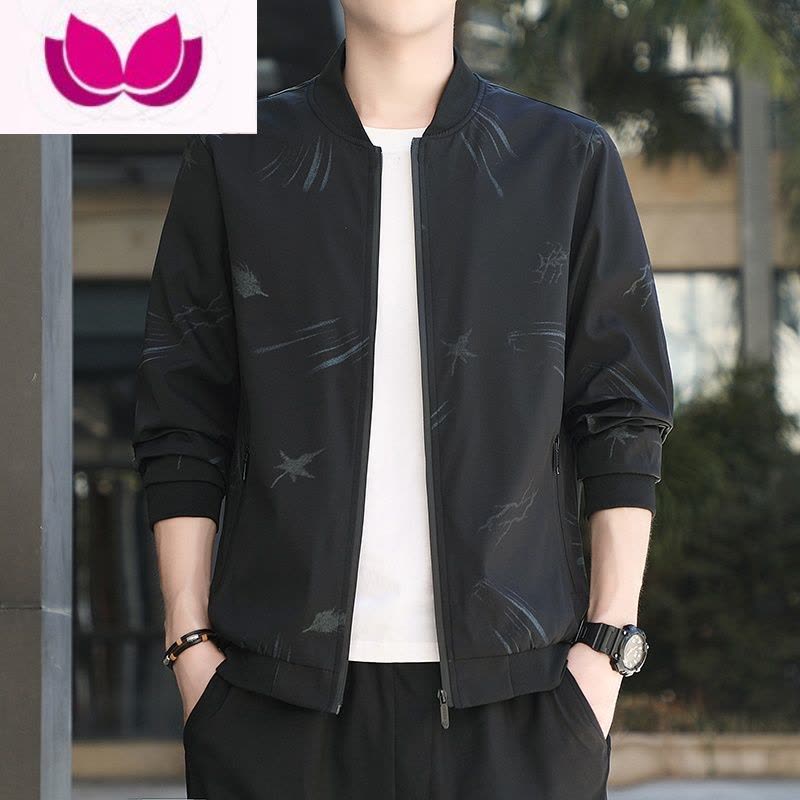 七斓男士外套2023新款修身男装韩版棒球服潮流上衣服休闲夹克男图片