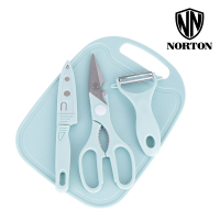 诺顿(NORTON) 迪伦厨房小帮手套装(砧板+多用剪刀+水果刀+刨皮器)
