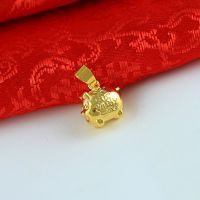 金猪吊坠铜镀金色越南沙金送女友发财小金猪锁骨链久不掉色 523光面款