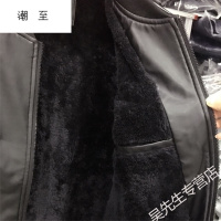 潮至加绒加厚皮衣男2018冬季韩版修身短款夹克男青年学生机车潮流单皮外套帅气上衣褂子
