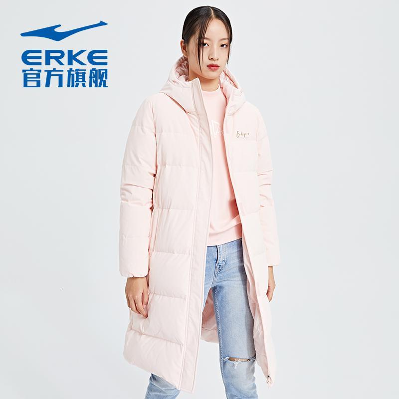 鸿星尔克羽绒服冬季女士休闲运动时尚气质轻便长款羽绒大衣外套女