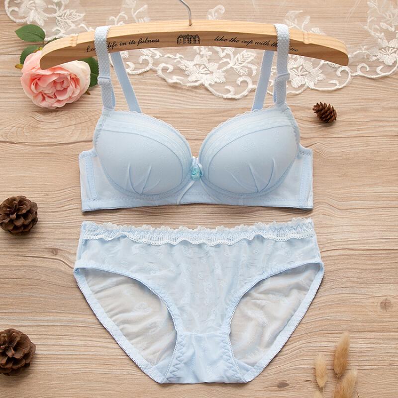 初高中学生少女内衣内裤无钢圈蕾丝育期文胸小胸罩套装薄款套装228