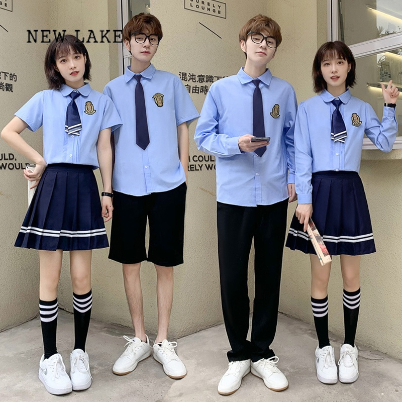 new lake校服套装中学生学院风小学生高中初中生毕业照班服合唱表演服