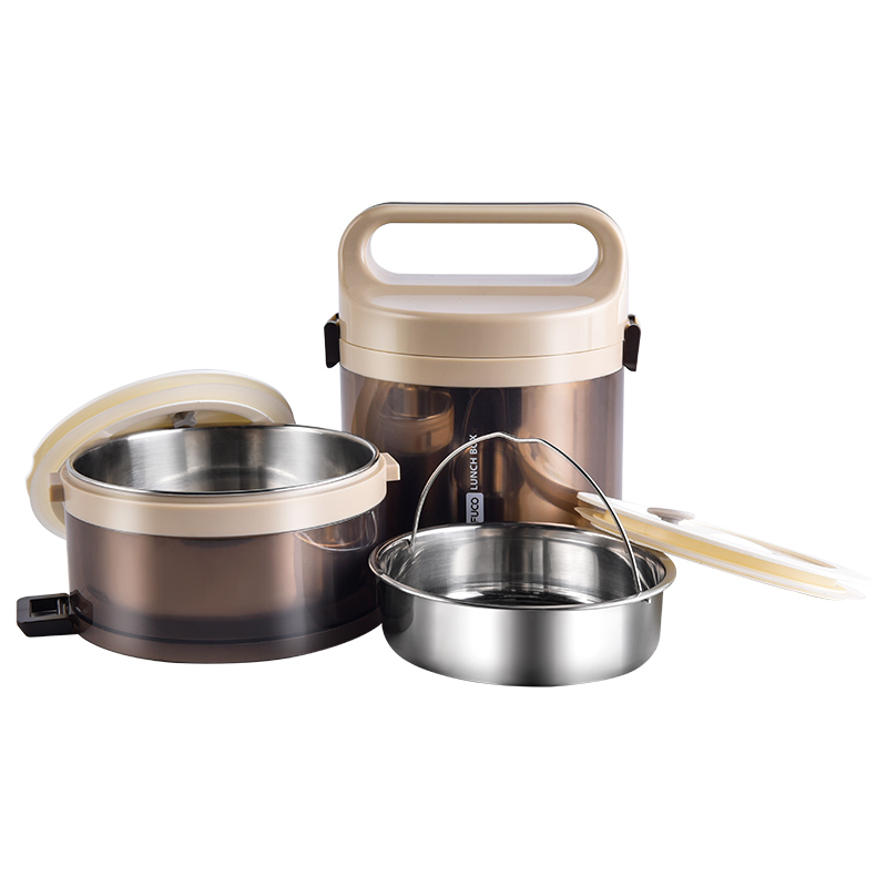 日本泰福高(TAFUCO) 新品 注水保温饭盒304不锈钢防溢叠叠乐发泡便携饭盒多层便当盒上班族学生 保温桶成人饭盒