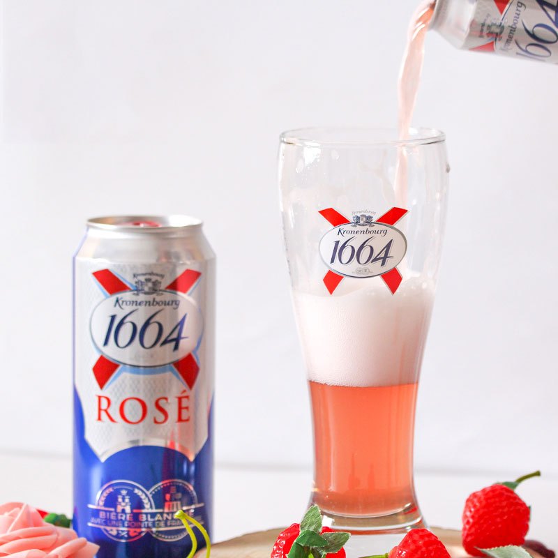 嘉士伯行货1664白啤酒法国克伦堡凯旋1664桃红精酿啤酒500ml*24罐