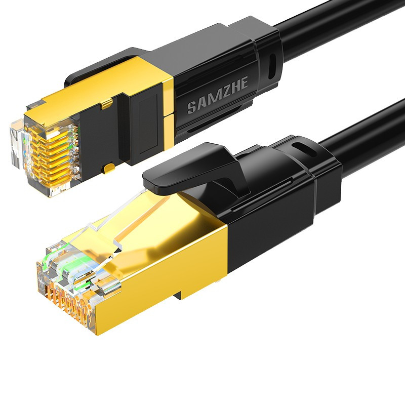 山泽八类网线游戏电竞版cat8类八芯双绞纯铜镀金双屏蔽高速万兆网络