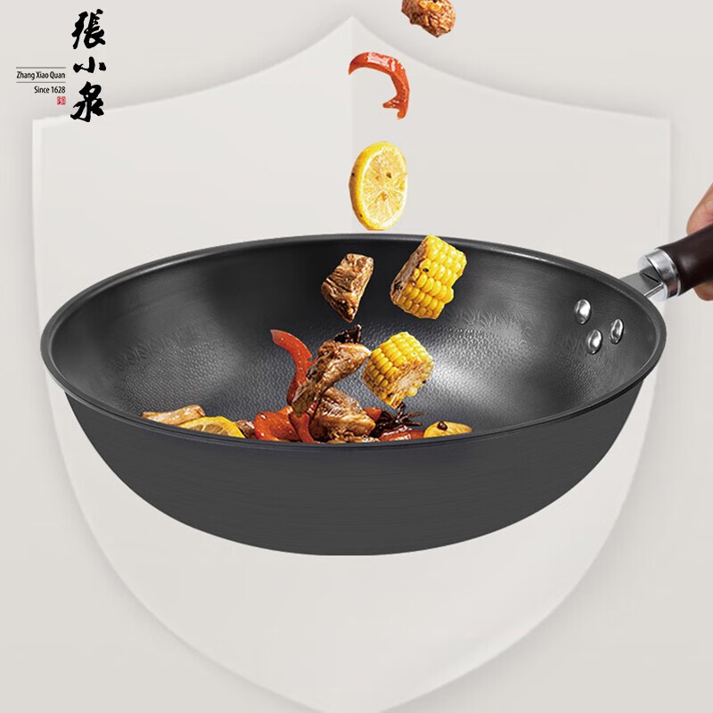 张小泉万家灯火精铁炒锅C30740100炒锅32cm高清大图