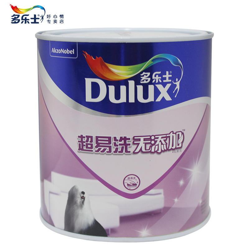 多乐士超易洗无添加墙面漆乳胶漆调色漆1L内墙环保调色耐擦洗