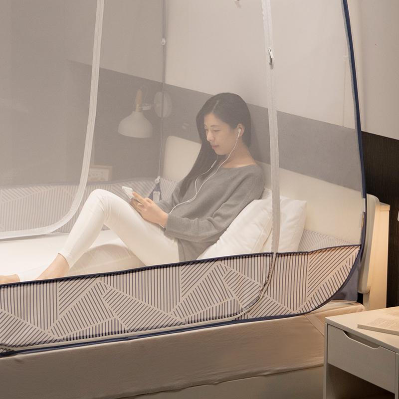 美帮汇免安装蒙古包蚊帐防摔儿童加密加厚可折叠1.8m2米床家用1.2高清大图