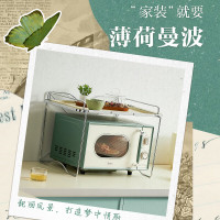 美的小滋味微波炉家用小型 复古旋钮薄荷曼波风 一级能效平板变频 低频轻音M1G1